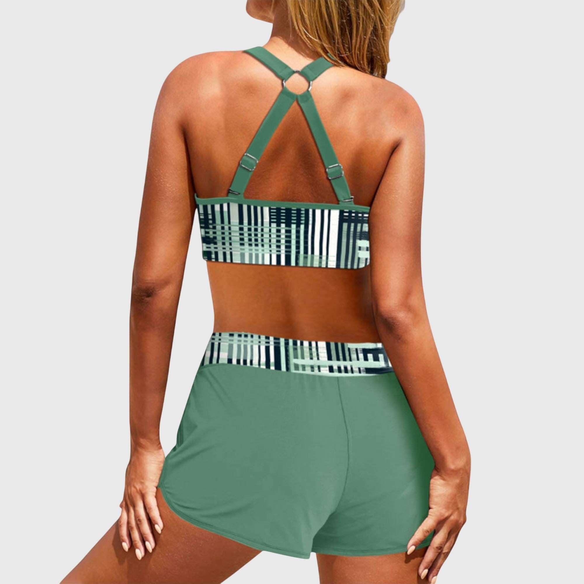Ribbed High Waist Bikini Set Beach for Women