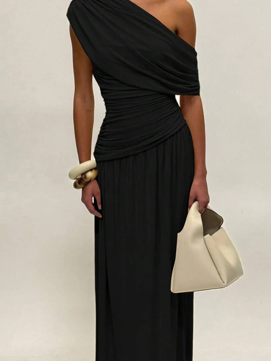 ZÉPHYR — One-Shoulder Ruched Maxi Dress