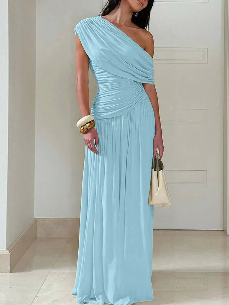 ZÉPHYR — One-Shoulder Ruched Maxi Dress