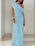ZÉPHYR — One-Shoulder Ruched Maxi Dress