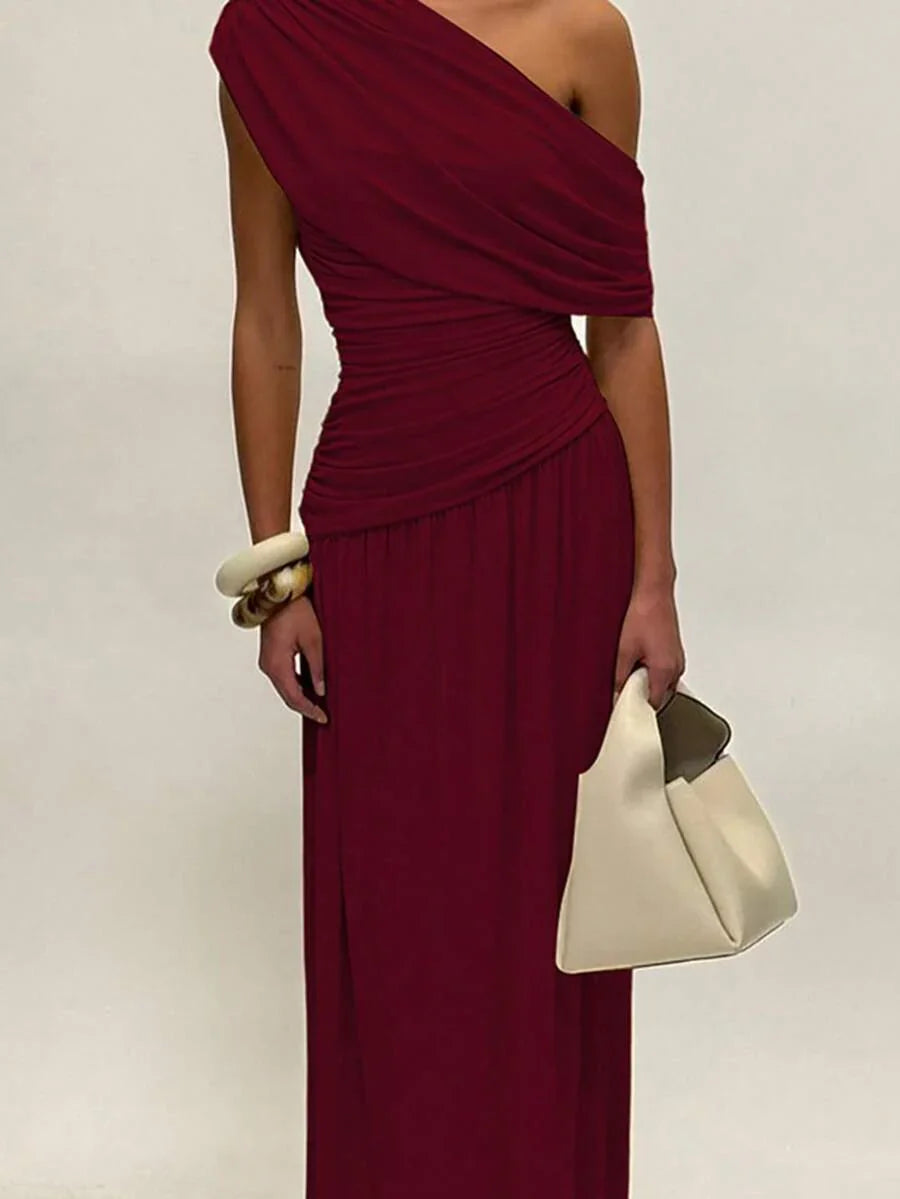 ZÉPHYR — One-Shoulder Ruched Maxi Dress