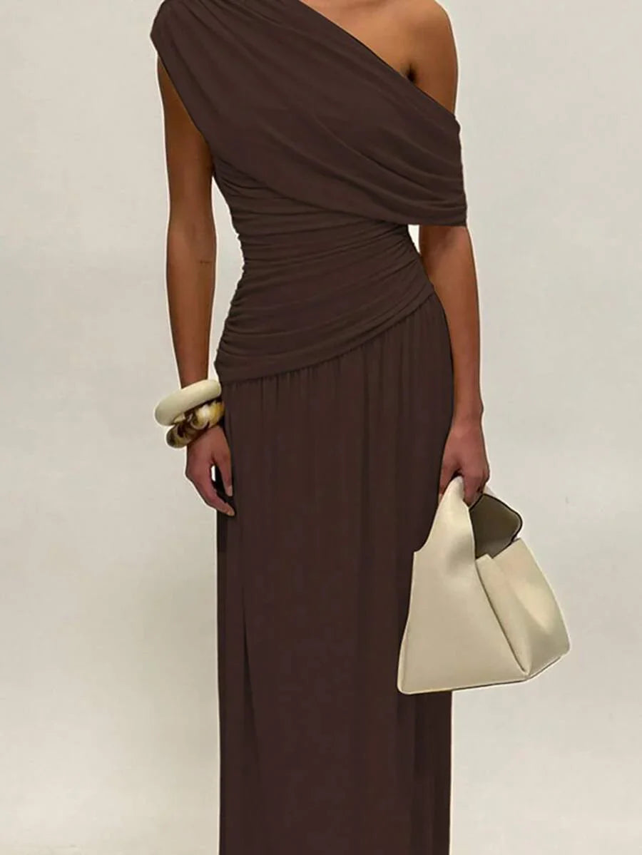 ZÉPHYR — One-Shoulder Ruched Maxi Dress