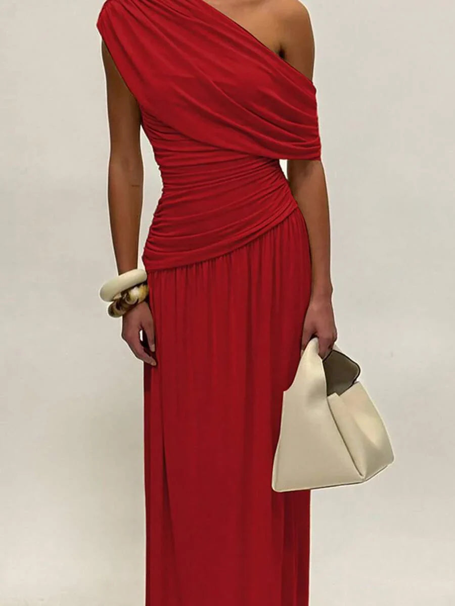 ZÉPHYR — One-Shoulder Ruched Maxi Dress