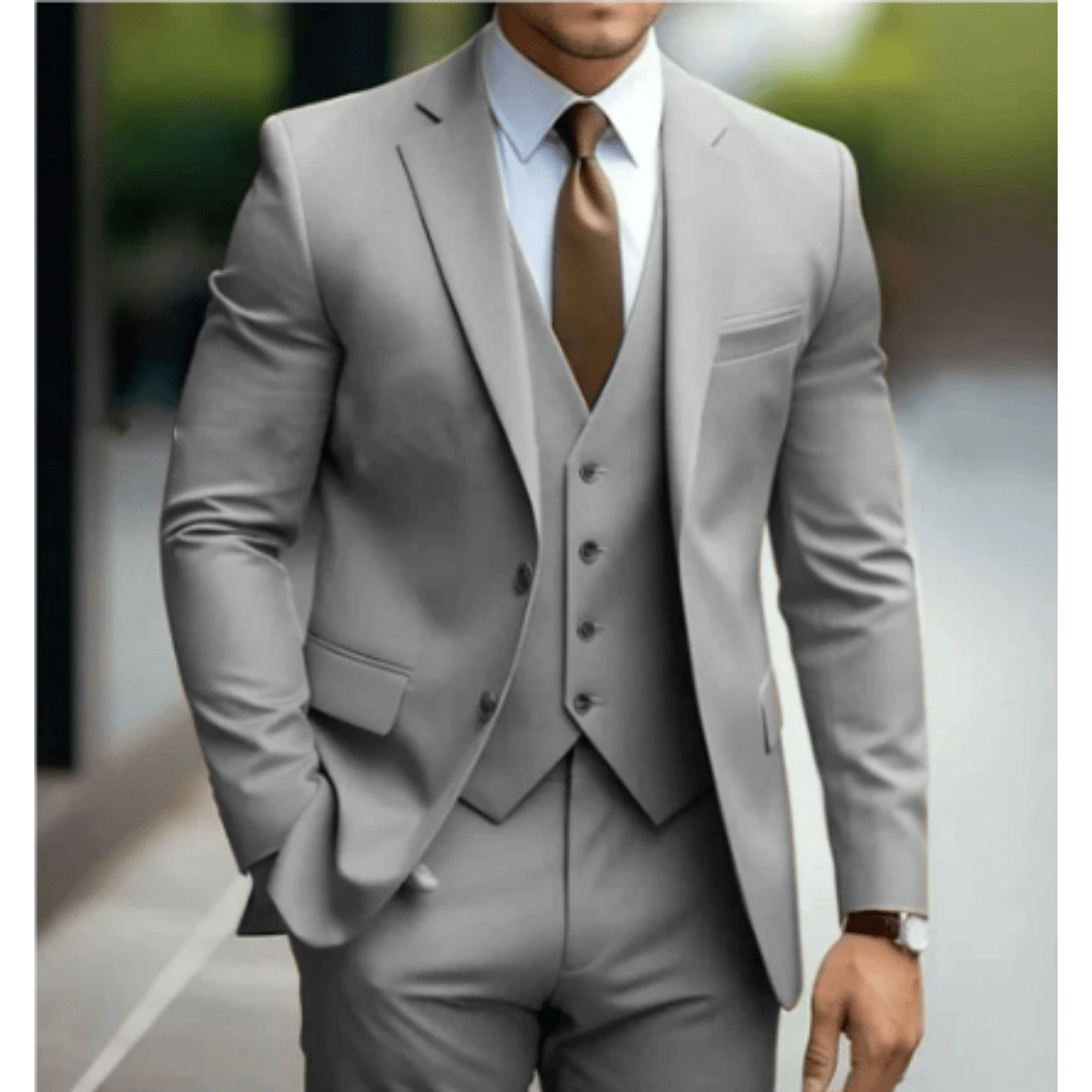 Men Three-Piece Suit Set Notch Lapel Wedding Formal Many Colors