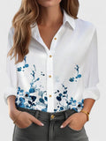 Dusty Pink Ditsy Floral Button-Front Blouse for Women