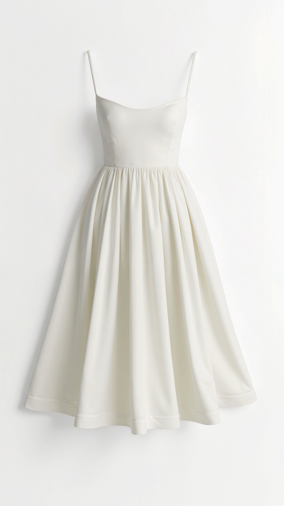 Sleeveless Midi Dress Women Scoop Neck Gathered A-Line Skirt