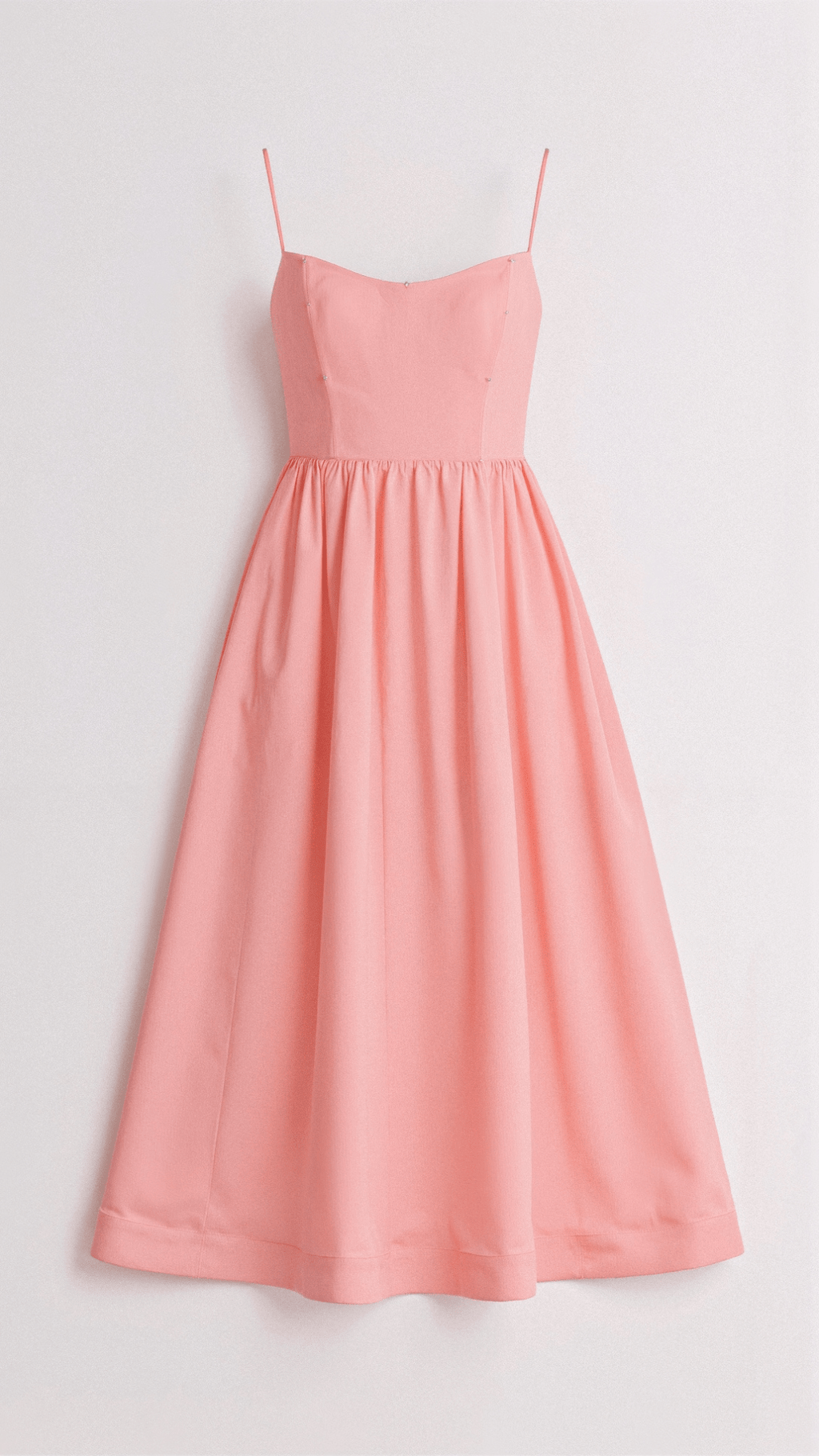 Sleeveless Midi Dress Women Scoop Neck Gathered A-Line Skirt