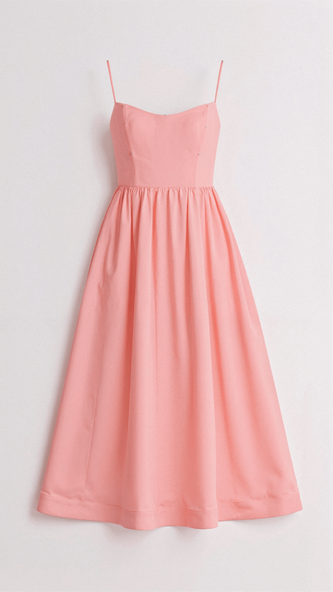 Sleeveless Midi Dress Women Scoop Neck Gathered A-Line Skirt