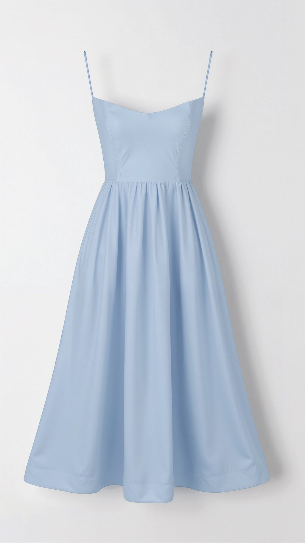 Sleeveless Midi Dress Women Scoop Neck Gathered A-Line Skirt