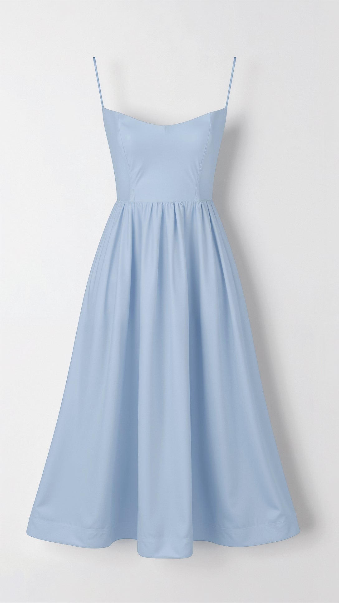 Sleeveless Midi Dress Women Scoop Neck Gathered A-Line Skirt